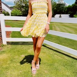 MABLE Cut It Out Dress - Yellow Dresses