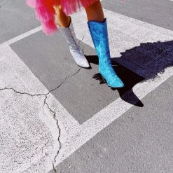 Triple Threads Disco Cowgirl Boots - Silver Shoes