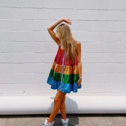 Dresses Rainbow Tiered Dress - QUEEN OF SPARKLES