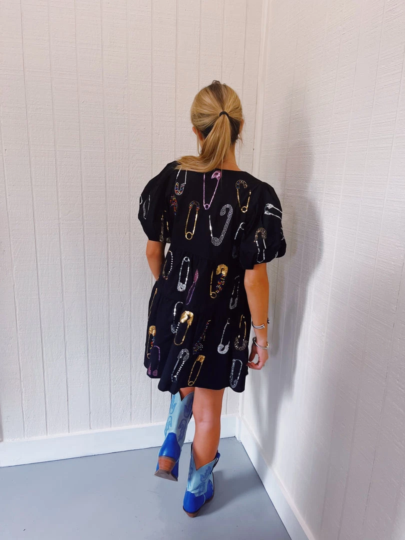 Safety Pin Dress - QUEEN OF SPARKLES WOMEN DRESS New Arrivals