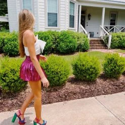 Triple Threads Bottoms QUEEN OF SPARKLES Swing Shorts - Barbie Pink