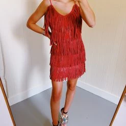 Triple Threads The Shimmy Dress - Red Dresses