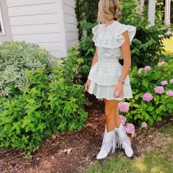 Triple Threads The GINGHAM Lacey Set - Lime / BOTTOMS New Arrivals