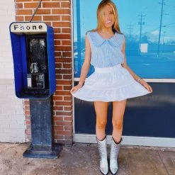 DAY + MOON Big Collared Blouse - Light Blue