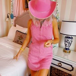 DAY + MOON Dresses Daily Denim Dress - Candy Pink