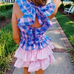 TCEC Keys Gingham Top - Pink