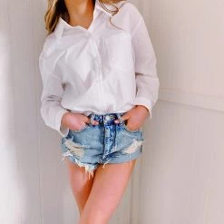 ALLIE ROSE Clean Cotton Shirt - White