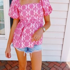 ENTRO Blooming Floral Top - Pink New Arrivals