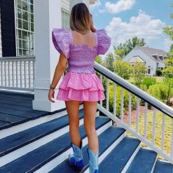 TCEC Charade Ruffle Top - Lavender