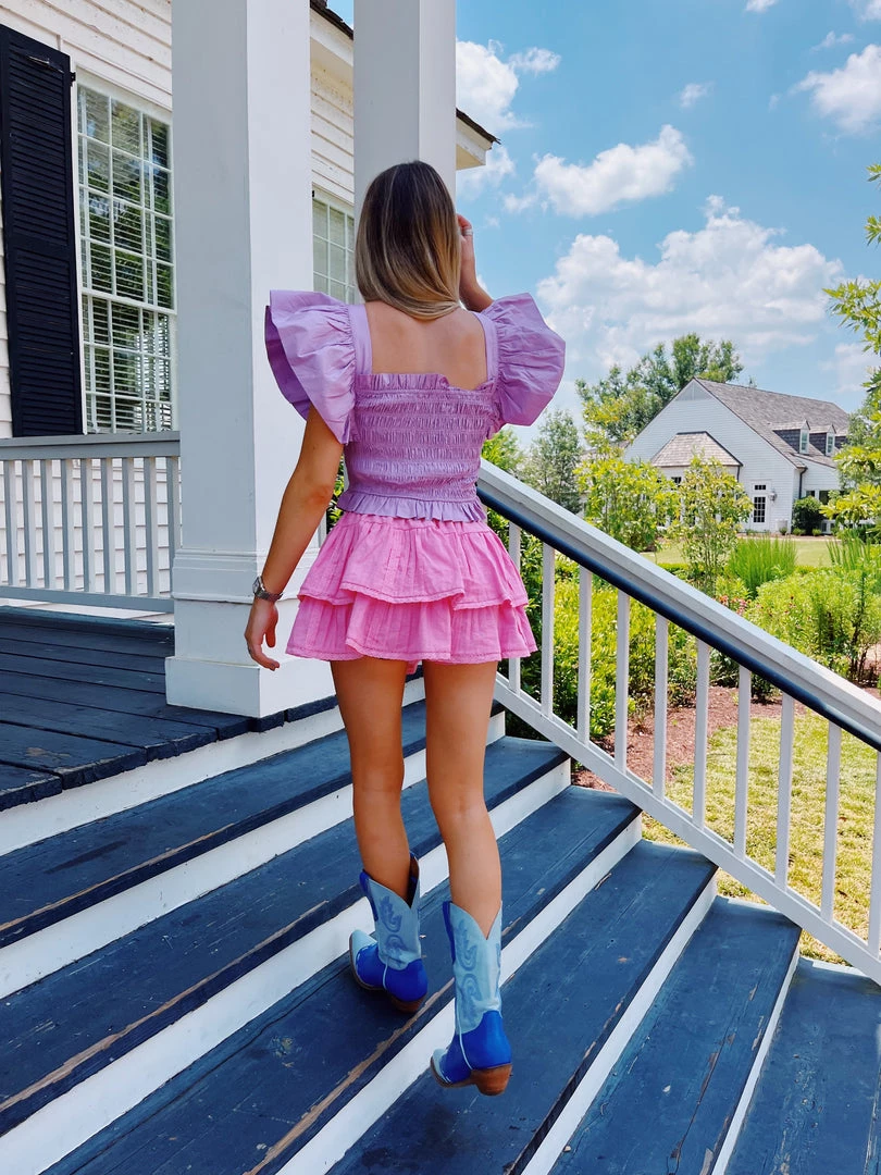 TCEC Charade Ruffle Top - Lavender