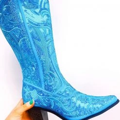 Triple Threads Disco Cowgirl Boots - Blue Shoes