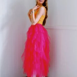STRUT & BOLT Skorts/Skirts Tulle Midi Skirt - Fuchsia