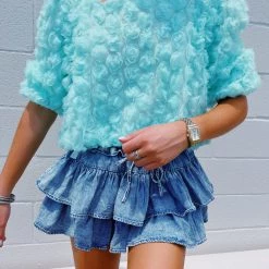 Triple Threads Tops Field Of Flowers Top - Seafoam