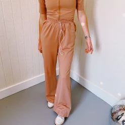 Triple Threads Short Sleeve Track Suit - Tan