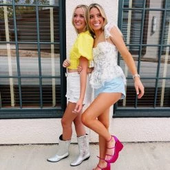 PINK RIPPLE In The Gardens Top - Green/White New Arrivals