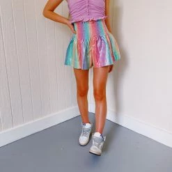 IDEM DITTO Shirred Halter Top - Lilac