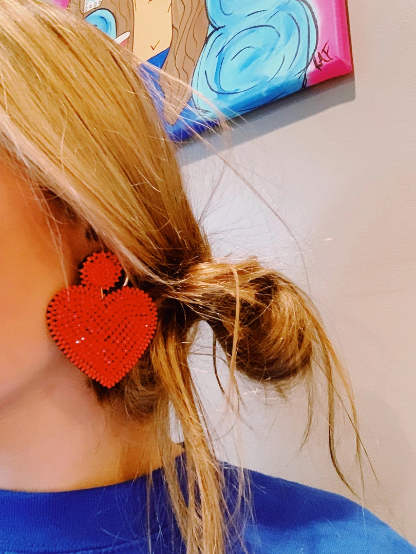 Triple Threads Big Heart Earrings Accessories & Gifts