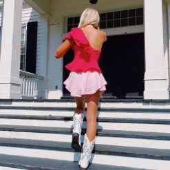 DAY + MOON New Arrivals Flounce Ruffle Skirt - Pink