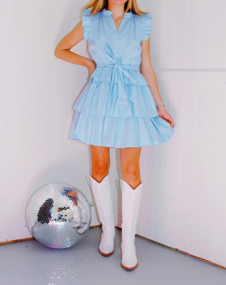 Triple Threads Pretty Skies Dress - Blue Dresses