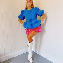 Triple Threads Tops Worth The Bubbly Top - Ocean Blue