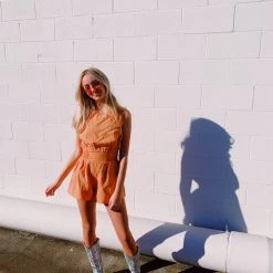 Triple Threads Linen Short + Tank SET - Apricot