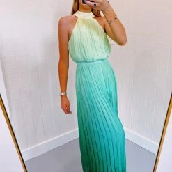 STRUT & BOLT New Arrivals Shades Of Green Ombre Dress