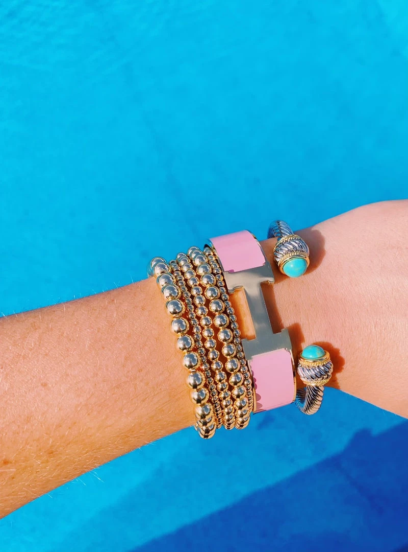 Triple Threads Chunky Wire Bracelet - Turquoise