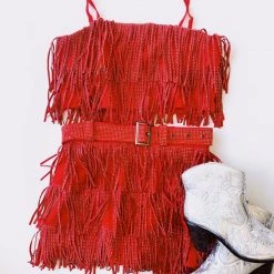 Triple Threads Tops The Shimmy Top - Red