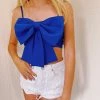 CLOUD TEN Classy Bow Top - Blue Tops