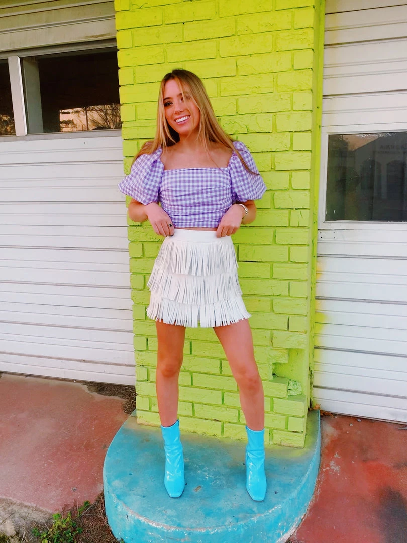 Triple Threads Farmers Daughter Top - Purple Tops