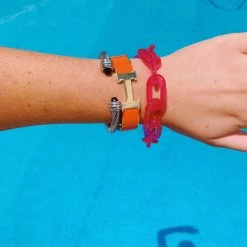 Triple Threads Pink Chunky Bracelet