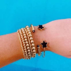 Triple Threads Skinny Wire Bracelet- Black/Gold Accessories & Gifts