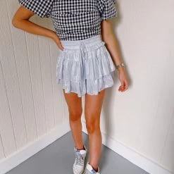 Triple Threads The Sparkle Skort - Pearl