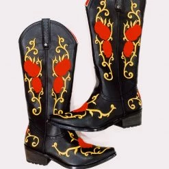 Triple Threads Flower Child Cowgirl Boots - Red