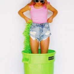 Triple Threads Ponytail Tie Bodysuit - Pink Tops