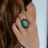 Triple Threads Oval Turquoise & Antique Gold Ring