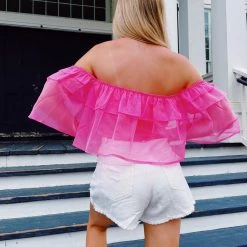 TCEC New Arrivals Cutie Pie Ruffle Top - Pink