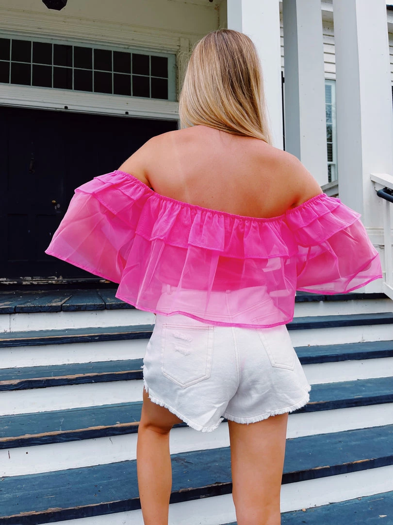 TCEC New Arrivals Cutie Pie Ruffle Top - Pink