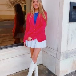 Triple Threads Tops City Dreaming Satin Blazer