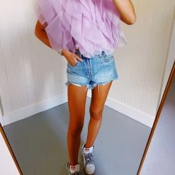 5TH CULTURE Tops Million Reasons Tulle Top - Lavender