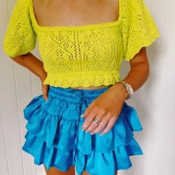 SUNDAYUP May Crochet Top - Yellow