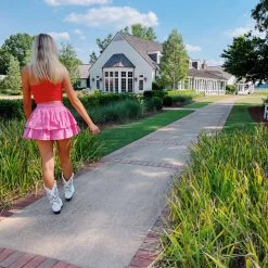 DAY + MOON Pintuck Lace Skirt - Bubblegum