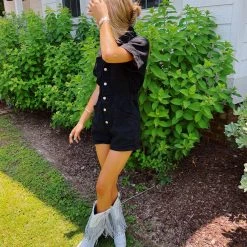 DAY + MOON Turn Up The Tunes Romper - Black