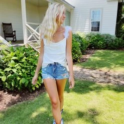 Triple Threads Pretty Lady Tank - White Tops