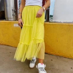 STRUT & BOLT Chartreuse Tulle Skirt
