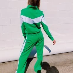 RIVIR Jumpsuits + Rompers Chevron Track Suit 2 Piece SET - Green