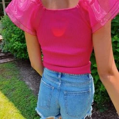 Triple Threads Kiss And Tell Tulle Top - Pink